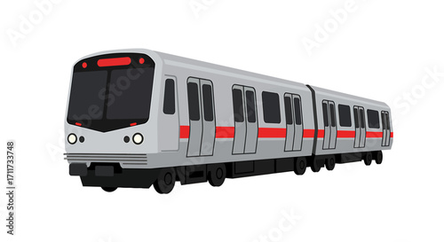 Modern metro train design, urban transportation concept