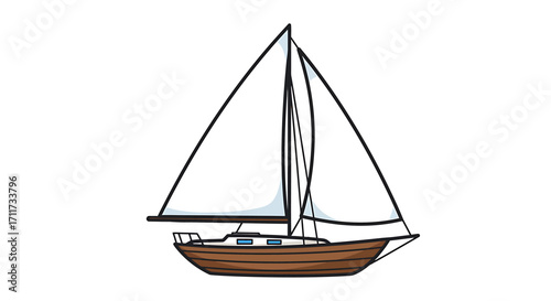 Sailboat Design A Simple Vector Illustration for Creative Projects and Decorative Applications