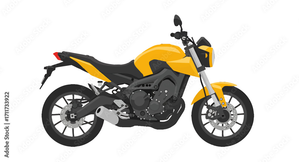 Obraz premium Motorcycle Design A Detailed Perspective on the Yellow Sportbike's Aesthetics