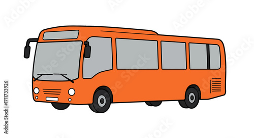 Orange Bus Design for Transportation and Travel A Vector Illustration