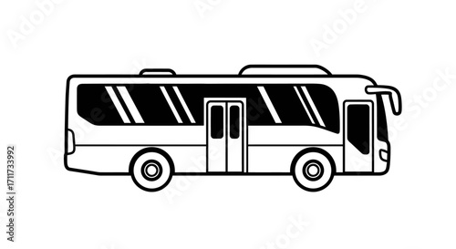 Bus Design Simple Line Art Illustration