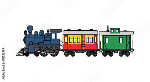 Vintage Train Design A Colorful Illustration