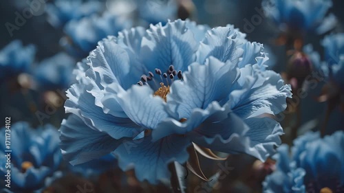 Enchanted Blue Blooms: A Close-Up of Serene  Flowers