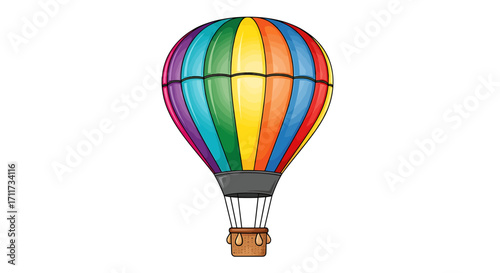 Vibrant and Eye-Catching Hot Air Balloon Design Illustration for Whimsical Journeys and Sky-High Adventures, Perfect for Creative Projects