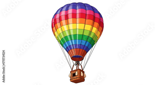 Colorful Hot Air Balloon Design A Vibrant Illustration for Travel and Adventure Concepts
