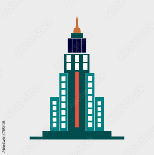 Modern Skyscraper Icon – Tall Building Vector