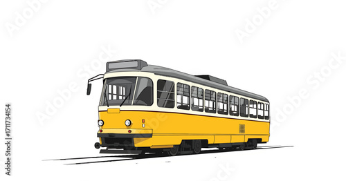 Vintage Yellow Tram Design A Nostalgic Journey Through Urban Landscapes