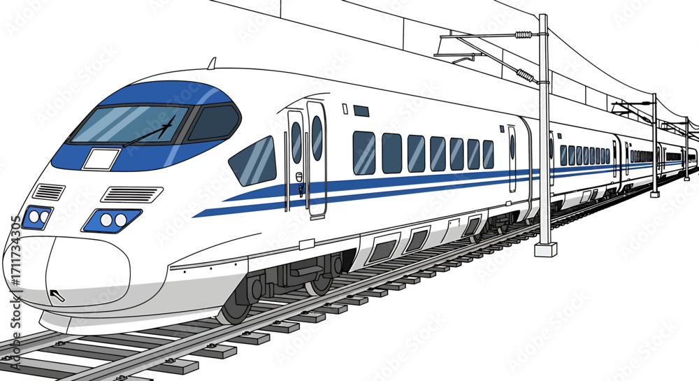 Fototapeta premium Modern high-speed train design, a symbol of advanced engineering and efficient travel