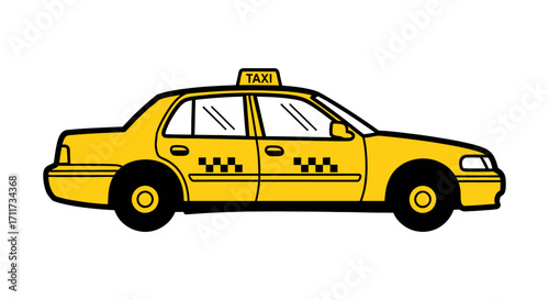 Clean and simple yellow taxi design, perfect for transportation and city concepts