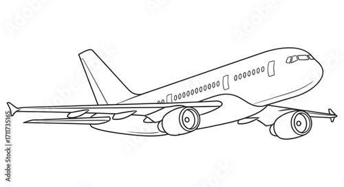 Sleek Aeroplane Design Illustration Modern Transportation Concept