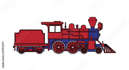 Charming Steam Train Design A Nostalgic Illustration of Classic Transportation