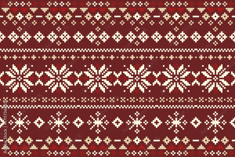 Obraz premium Festive pixel patterns holiday celebration digital art warm environment close-up view creative inspiration