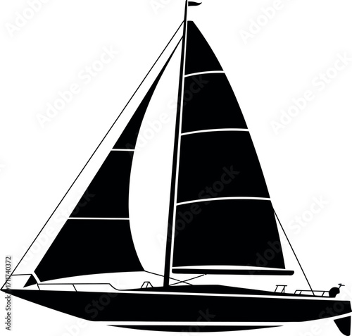 Sleek sailboat gliding gracefully across the water, ready for adventure