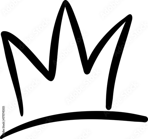 Crown Doodle Line Art