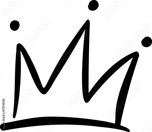 Crown Doodle Line Art