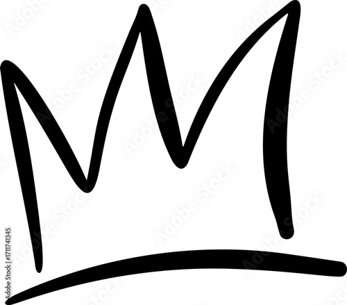 Crown Doodle Line Art
