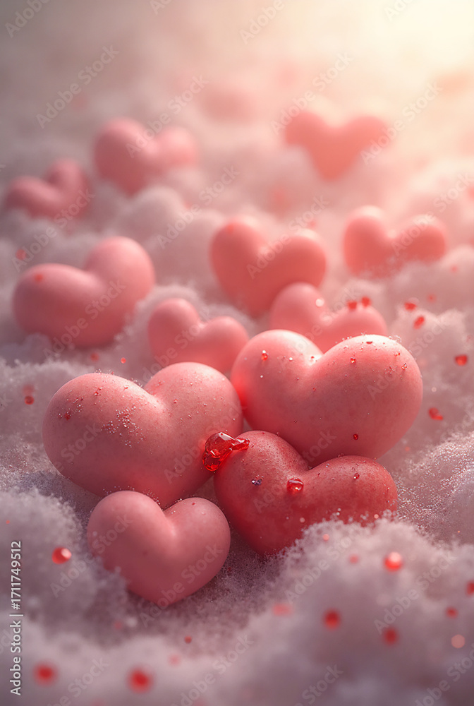 Obraz premium ピンクのハートの石 | Pink heart-shaped stone Generative AI