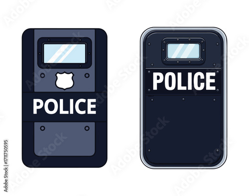 Police tactical riot shields vector illustration