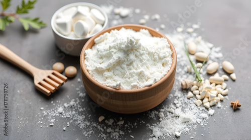 Collagen powder, proline and MSM (sulfur). Supplements to support collagen production.