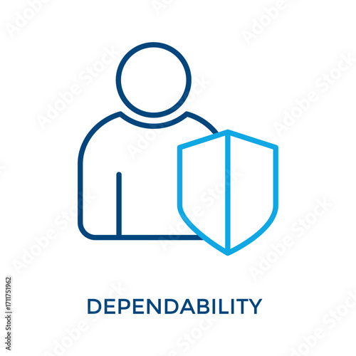 Dependability Icon Outline Color Style. Vector Illustration For Graphic Design