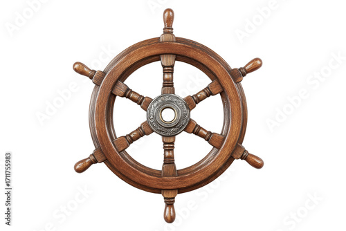 Ship boat steering wheel isolated on transparent background, Clipart png