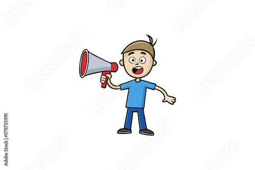 man with megaphone