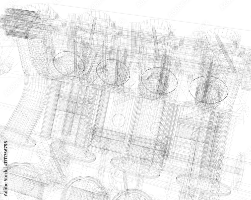 Fototapeta premium Offener 3D Motor