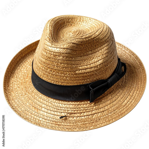 Obraz na płótnie Straw Sun Hat, isolated on transparent background
