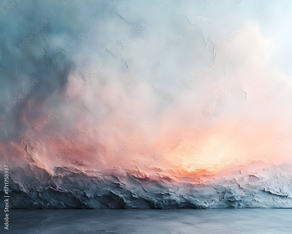 Fototapeta premium Abstract Textured Background Image: Sunset Mountains