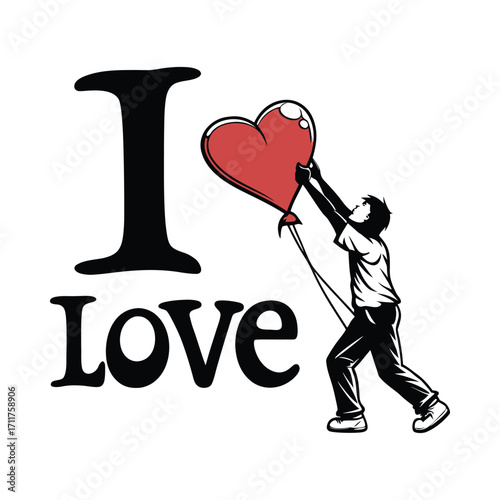 Bold graphic representation of i love you phrase