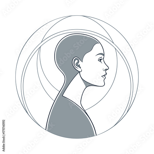 Minimalist abstract human figure representation