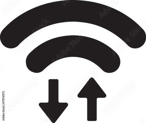 Wi-Fi signal silhouette icon, simple vector design for network, internet, and connectivity.