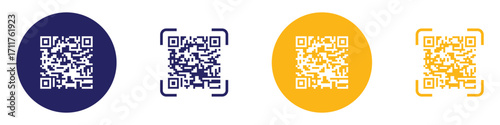 Scan QR code icon. Digital scanning QR code. QR code for payment. Vector illustration. EPS 10