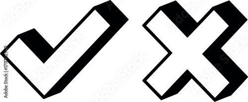 Clear choice between correct and incorrect options, a symbol of decision making.