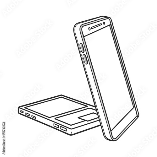 Modern silver smartphone angled and lean design