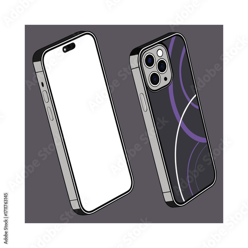 Modern smartphone presentation from multiple angles