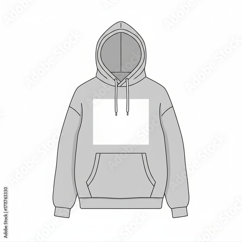 Gray Hoodie Template