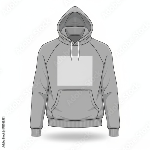 Grey Hoodie Template