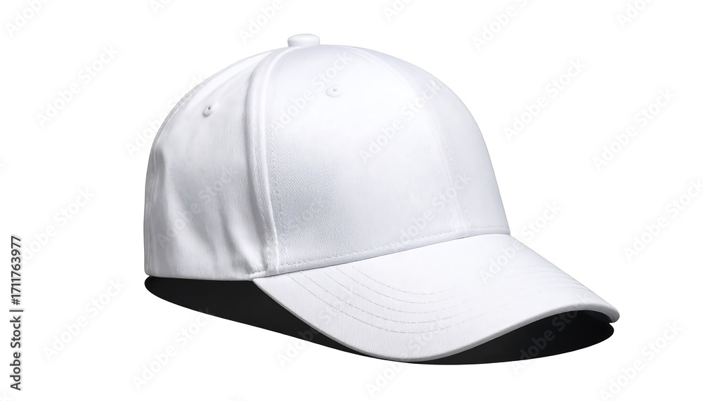 Fototapeta premium White Baseball Cap Isolated on White Background.