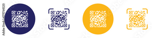 Scan QR code icon. Digital scanning QR code. QR code for payment. Vector illustration. EPS 10