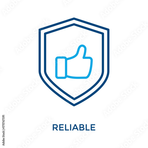 Reliable Icon Outline Color Style. Vector Illustration For Graphic Design