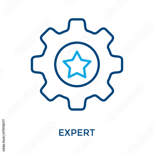 Expert Icon Outline Color Style. Vector Illustration For Graphic Design