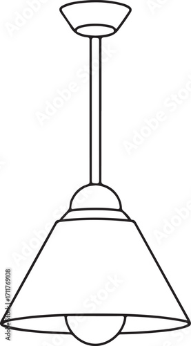 Simple outline drawing of a pendant light fixture