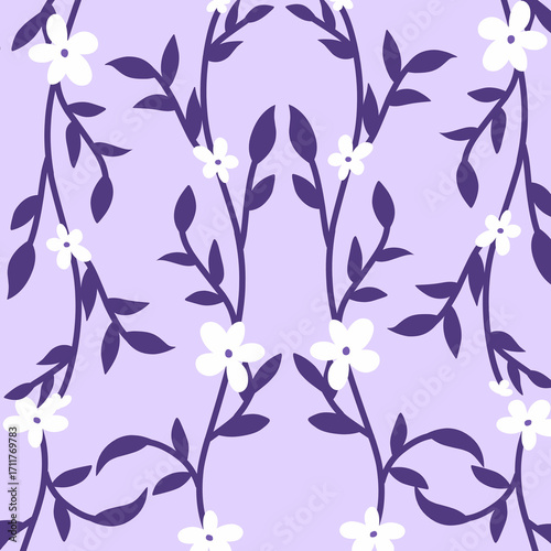 seamless purple floral pattern