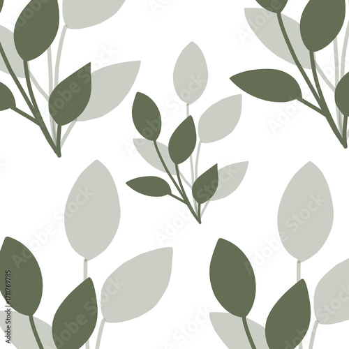 seamless pattern with green leaves