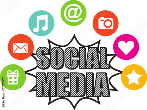 Social Media Marketing and Communication Icons.