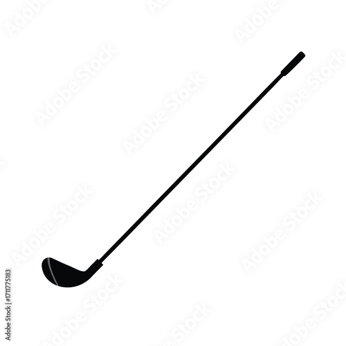 Black silhouette of a golf club on a white background