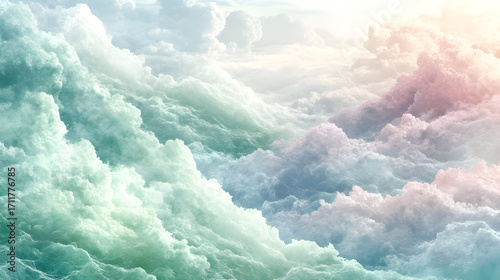 Dreamy Pastel Cloud Waves Illustration