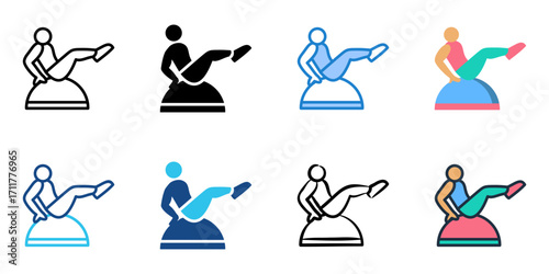 BOSU Ball Exercises icon set multiple style collection 
