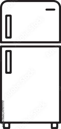 Simple line art icon of a two door refrigerator